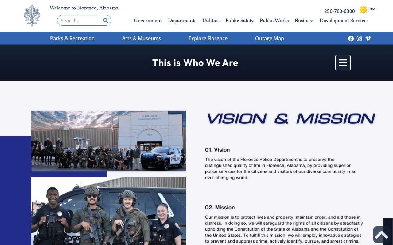 Florence warrant records police communications page